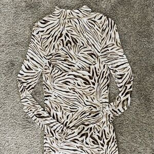 Bar III Cutout Bodycon Dress Zebra Print Size L